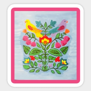 Scandanavian Flowers and Birds Sticker